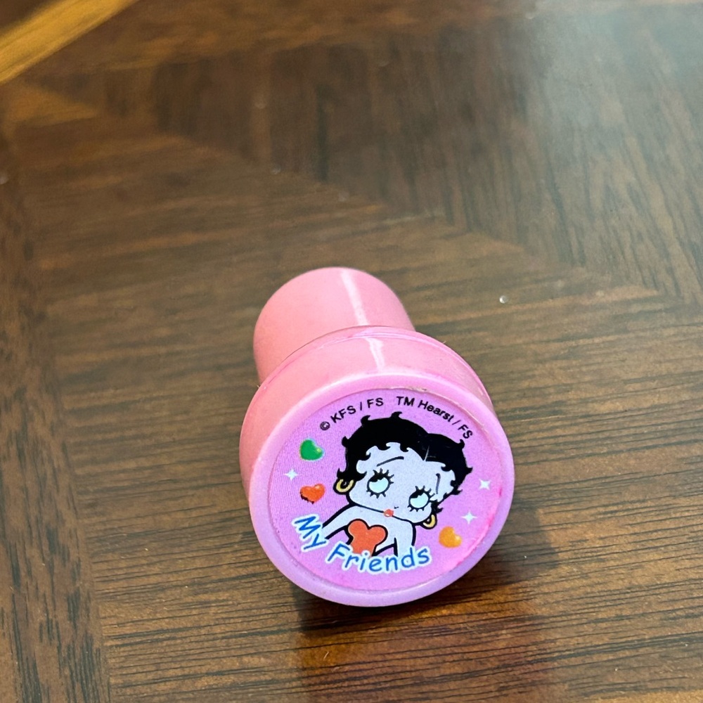 Betty Boop Pink Heart 'My Friends' Stamp